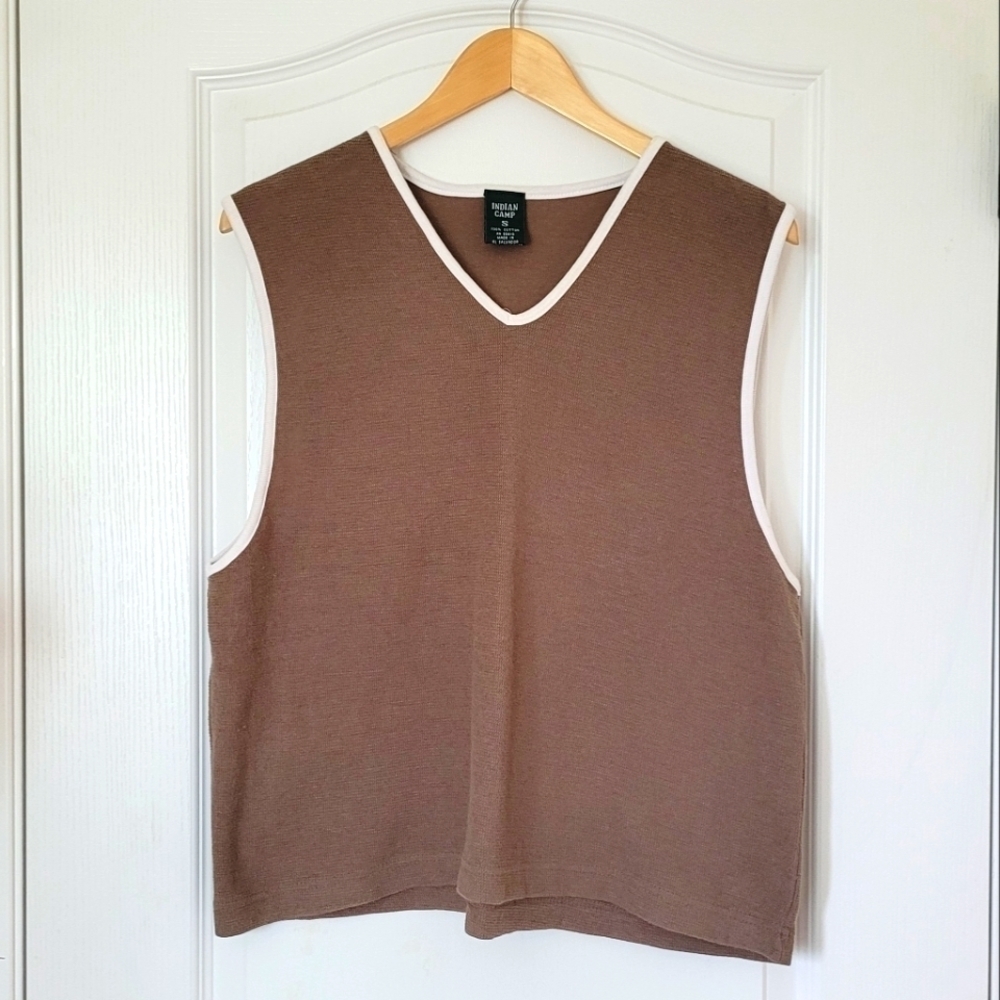 100% Cotton Indian Camp Tank Top | size SMALL
